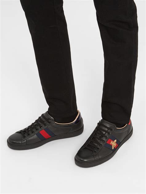 black gucci ace with leggings|gucci ace sneakers with web.